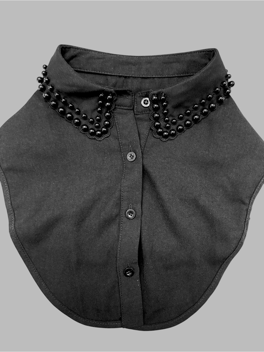 Black Beaded Detachable Collar Dickey - Picture 2 of 2
